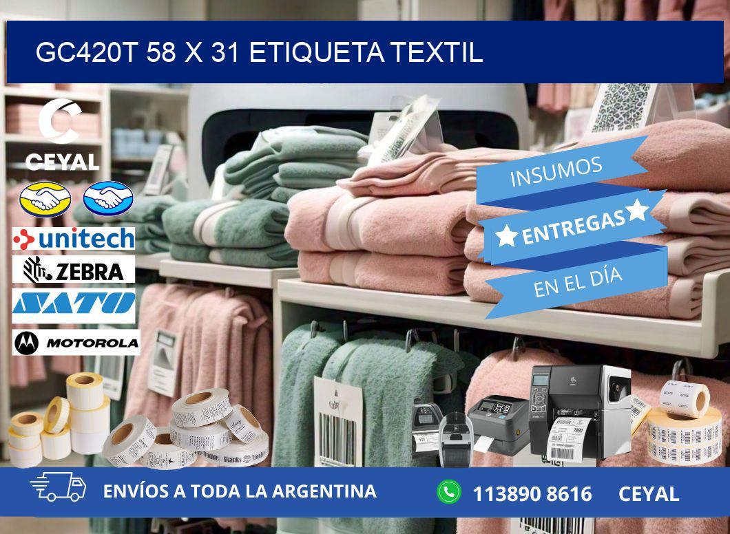 GC420T 58 x 31 ETIQUETA TEXTIL