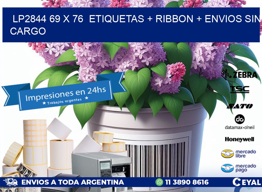 LP2844 69 x 76  etiquetas + ribbon + envios sin cargo