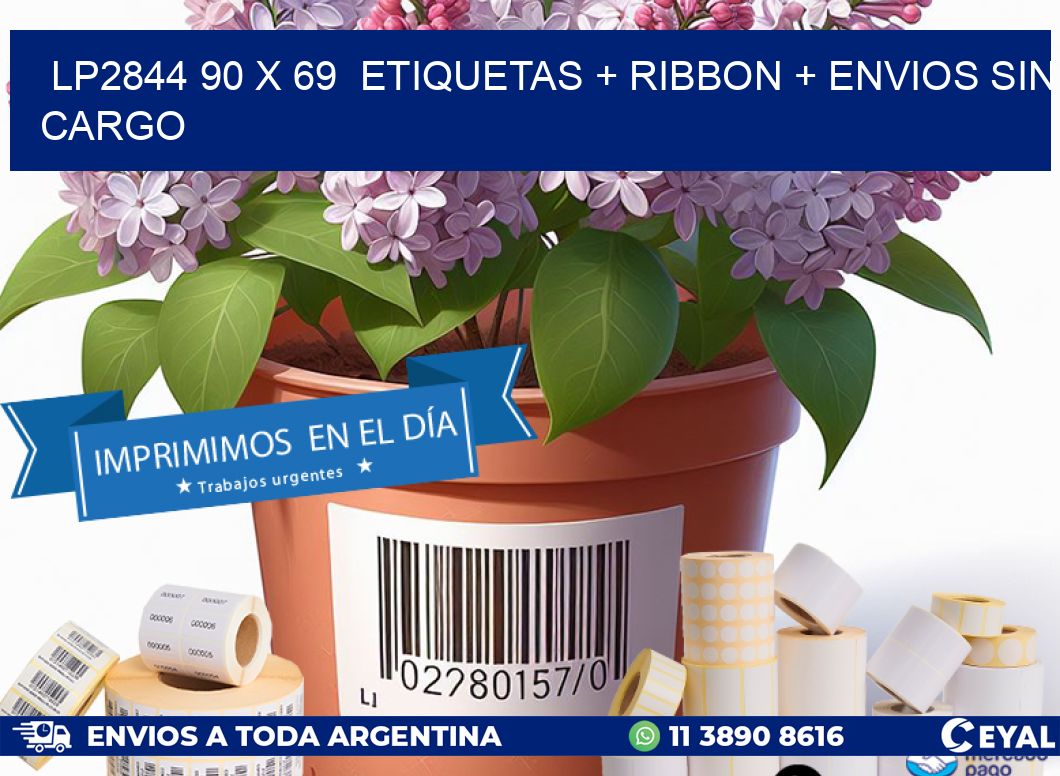 LP2844 90 x 69  etiquetas + ribbon + envios sin cargo