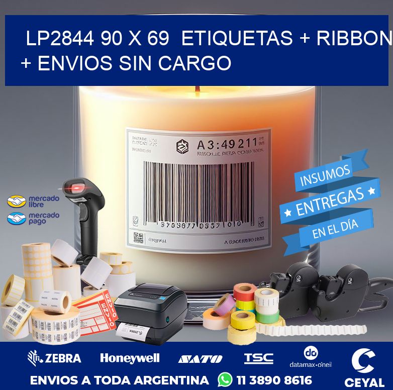 LP2844 90 x 69  etiquetas + ribbon + envios sin cargo