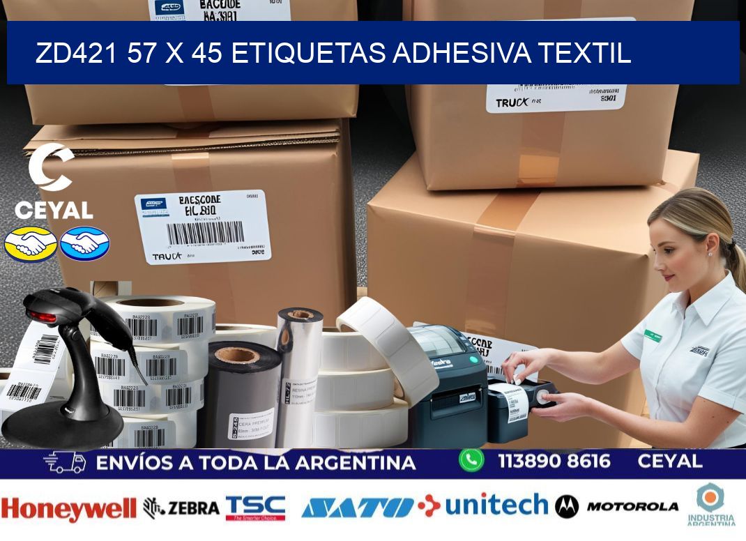 ZD421 57 x 45 ETIQUETAS ADHESIVA TEXTIL