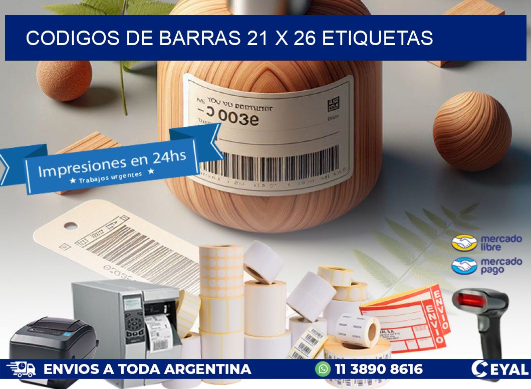 codigos de barras 21 x 26 etiquetas