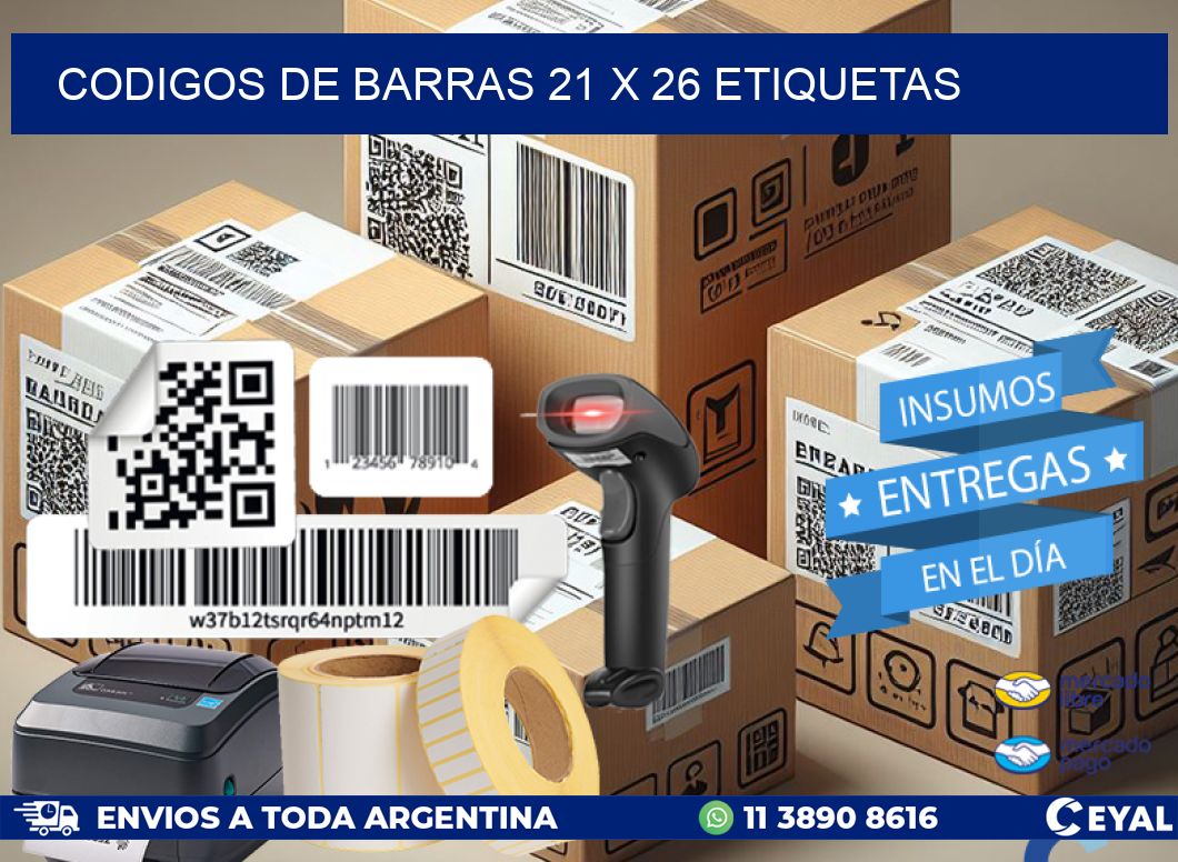 codigos de barras 21 x 26 etiquetas