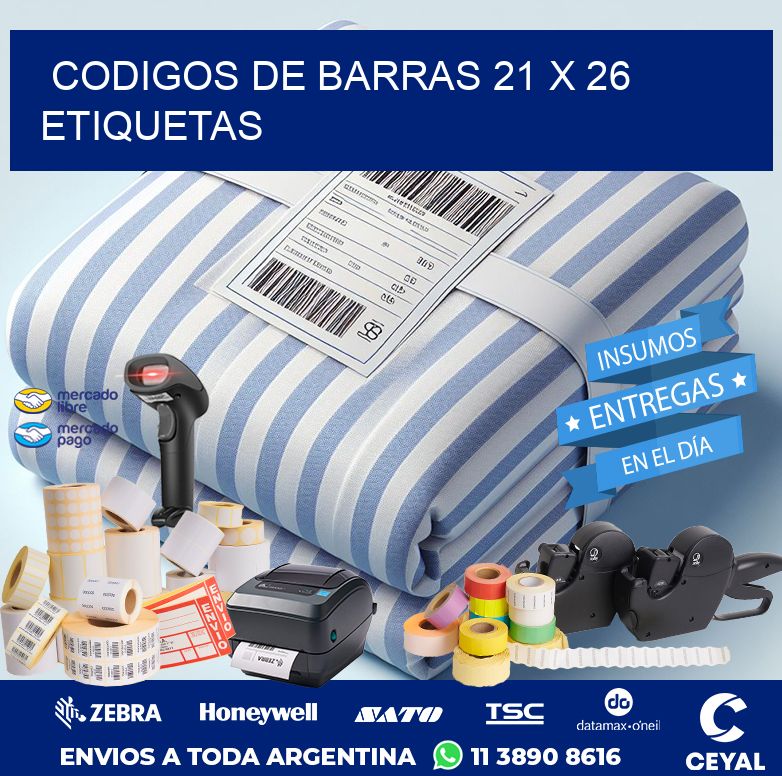 codigos de barras 21 x 26 etiquetas