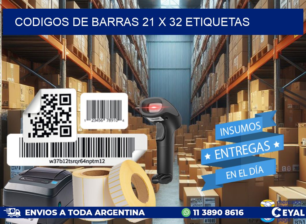 codigos de barras 21 x 32 etiquetas