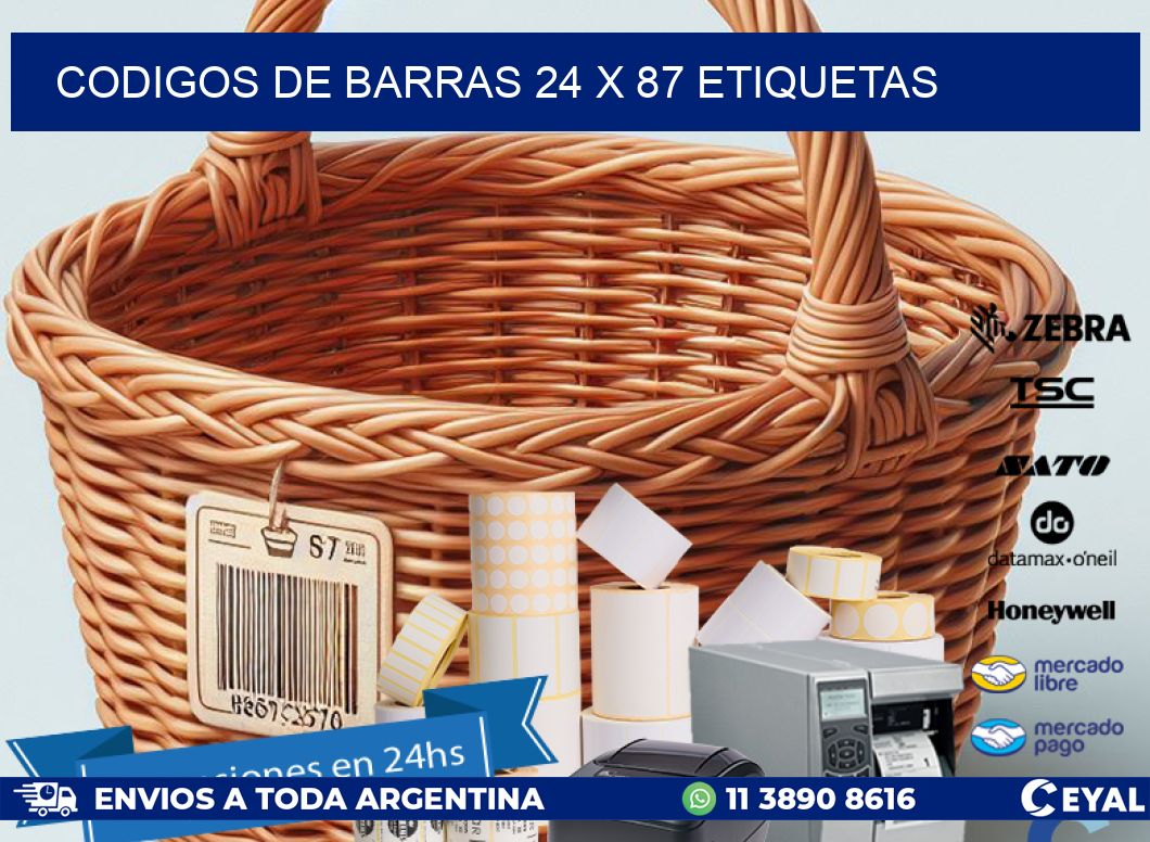 codigos de barras 24 x 87 etiquetas