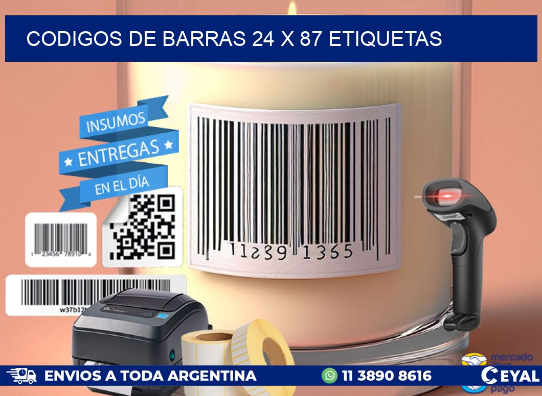 codigos de barras 24 x 87 etiquetas