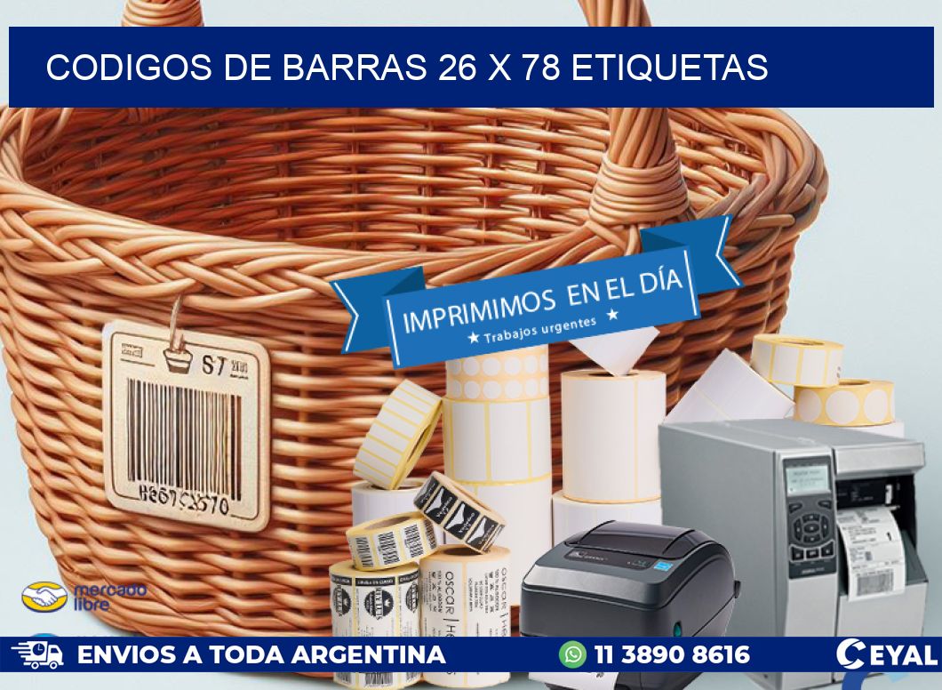 codigos de barras 26 x 78 etiquetas