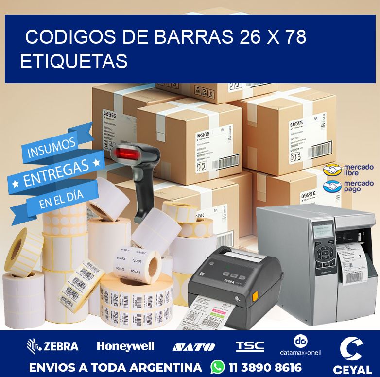codigos de barras 26 x 78 etiquetas