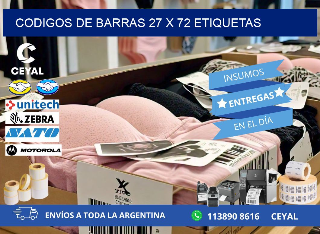 codigos de barras 27 x 72 etiquetas