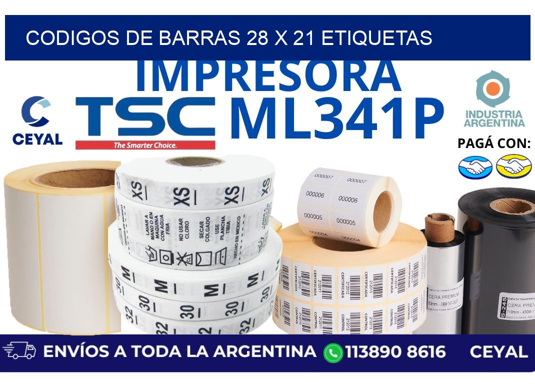 codigos de barras 28 x 21 etiquetas