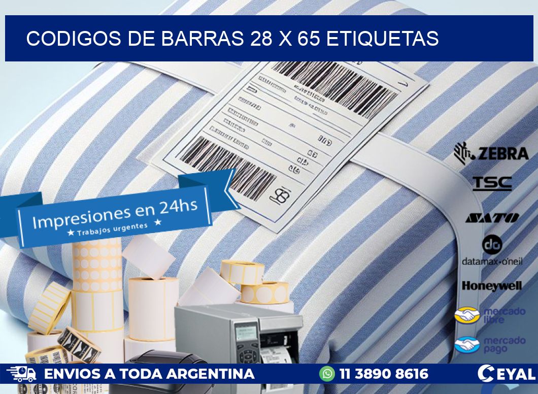 codigos de barras 28 x 65 etiquetas