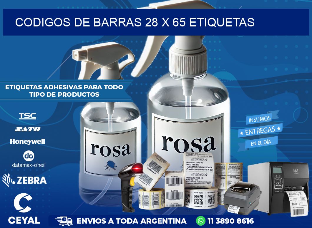 codigos de barras 28 x 65 etiquetas