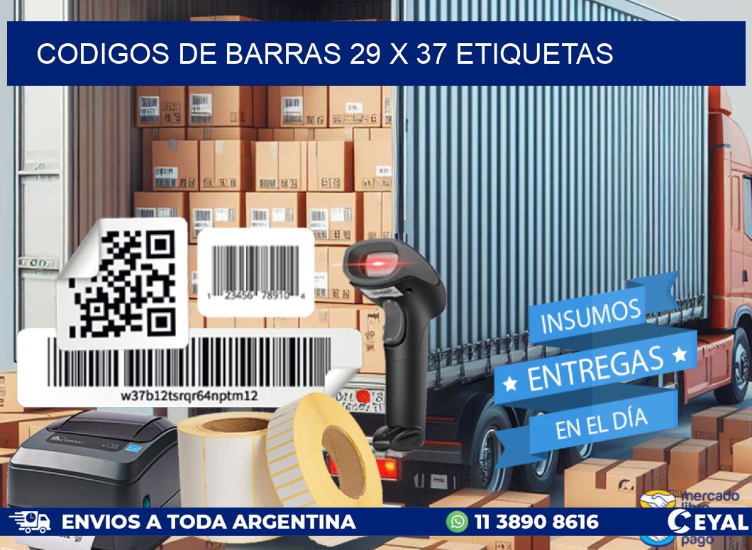 codigos de barras 29 x 37 etiquetas