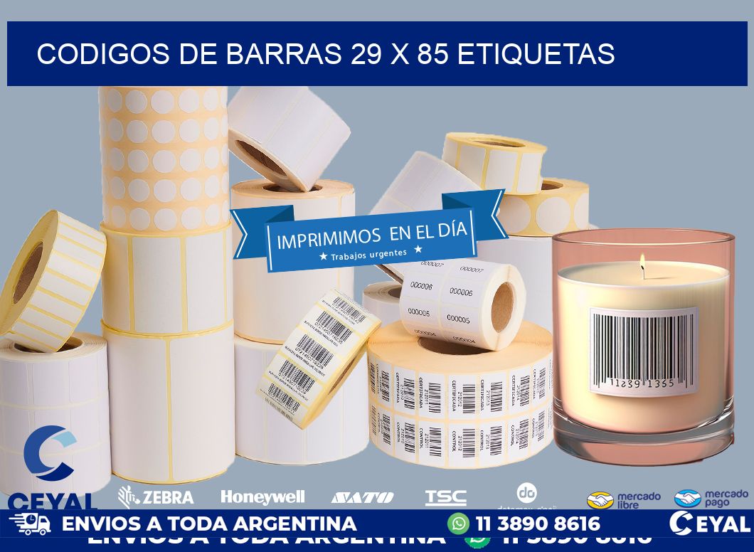 codigos de barras 29 x 85 etiquetas