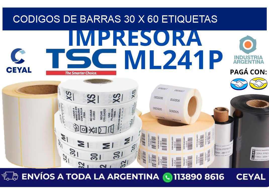 codigos de barras 30 x 60 etiquetas