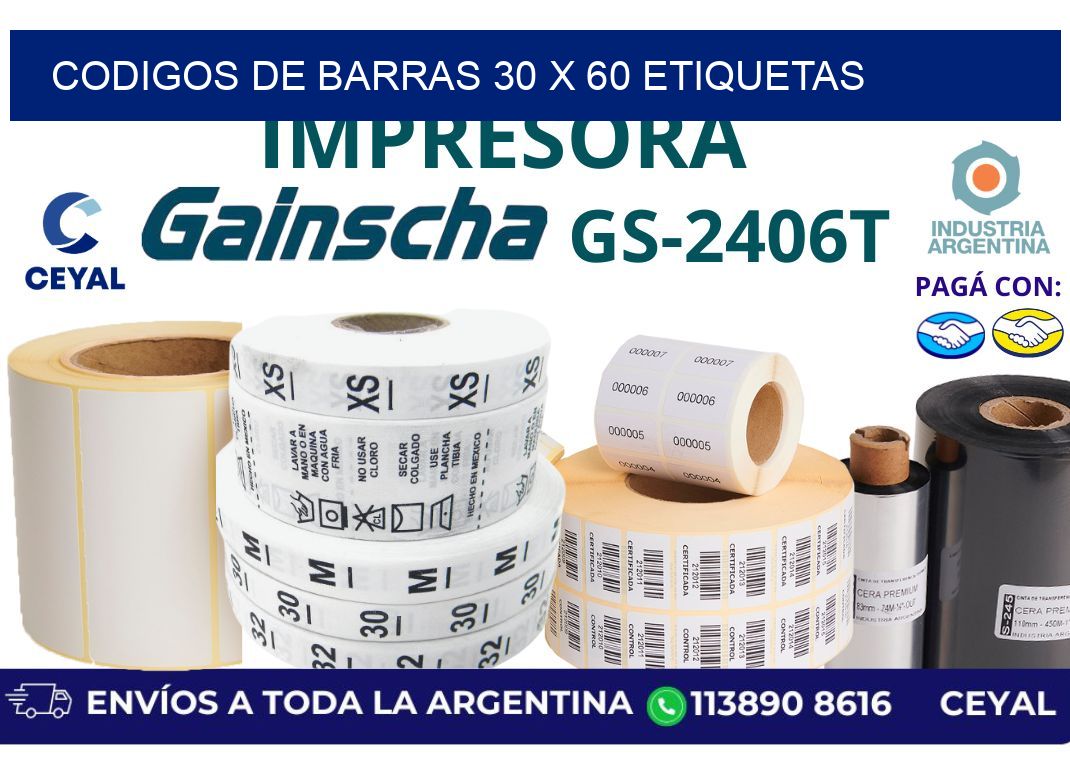 codigos de barras 30 x 60 etiquetas