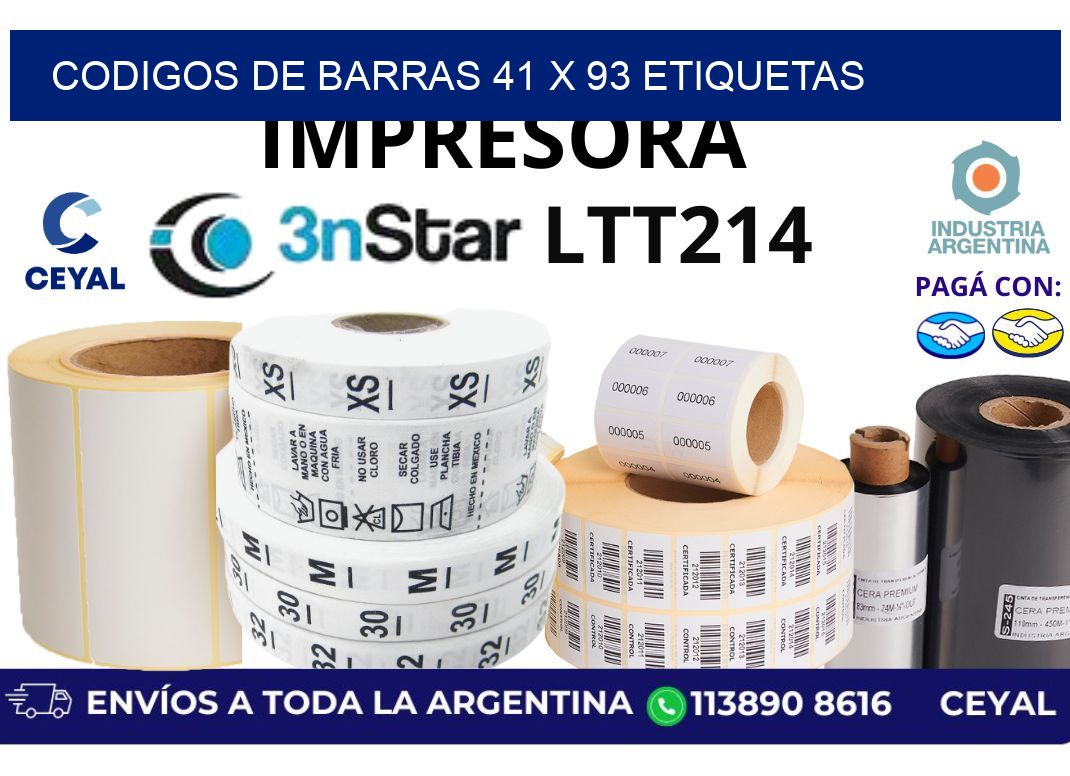 codigos de barras 41 x 93 etiquetas