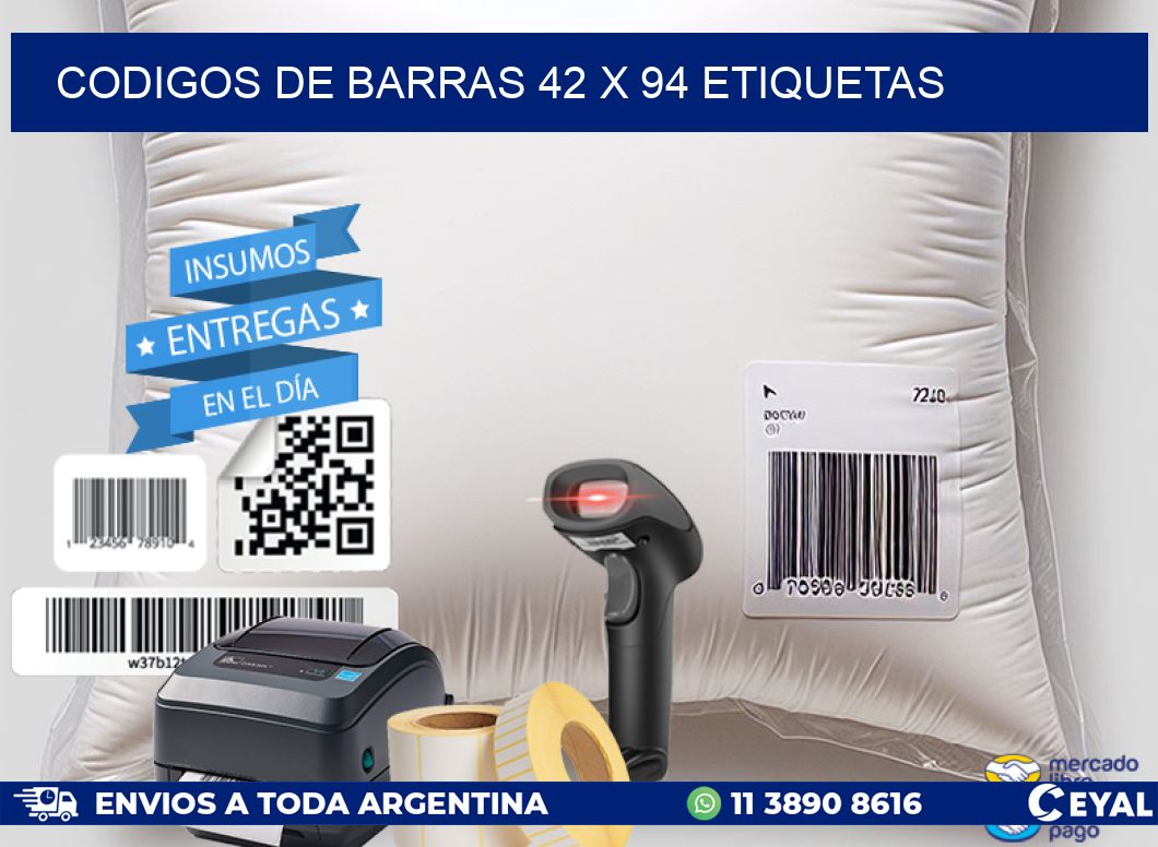 codigos de barras 42 x 94 etiquetas