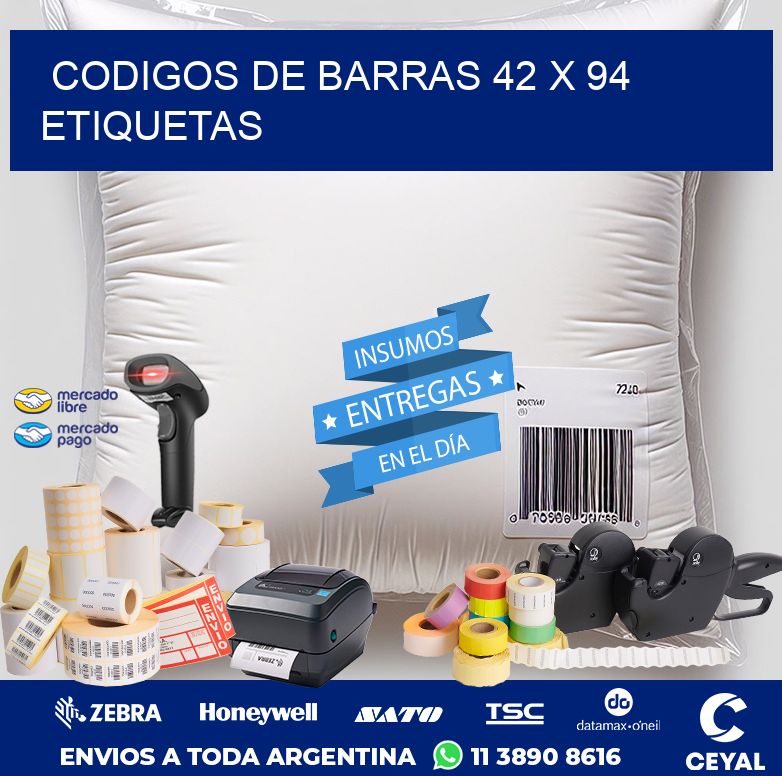 codigos de barras 42 x 94 etiquetas