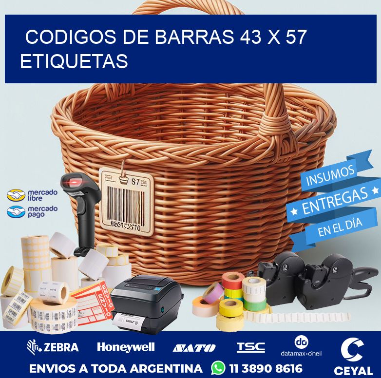 codigos de barras 43 x 57 etiquetas