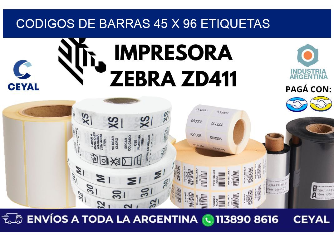 codigos de barras 45 x 96 etiquetas