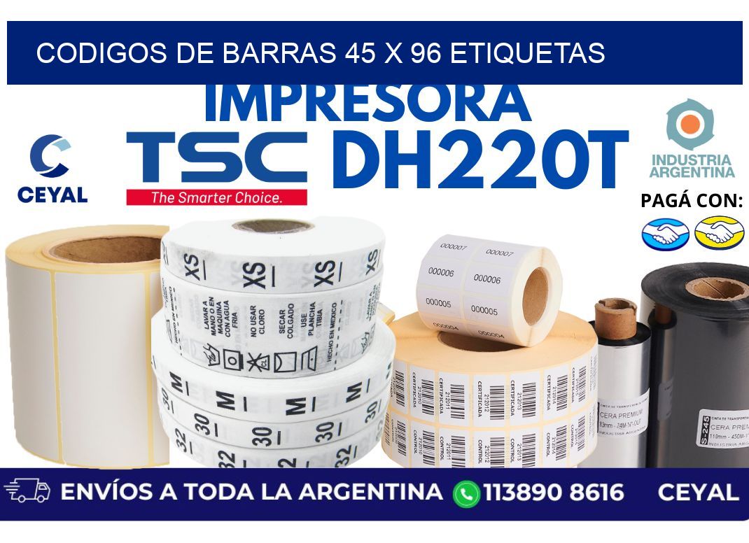 codigos de barras 45 x 96 etiquetas
