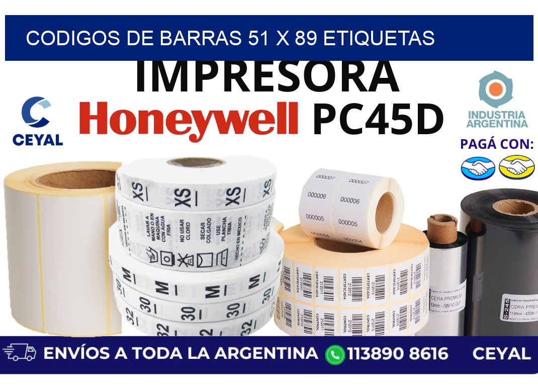 codigos de barras 51 x 89 etiquetas