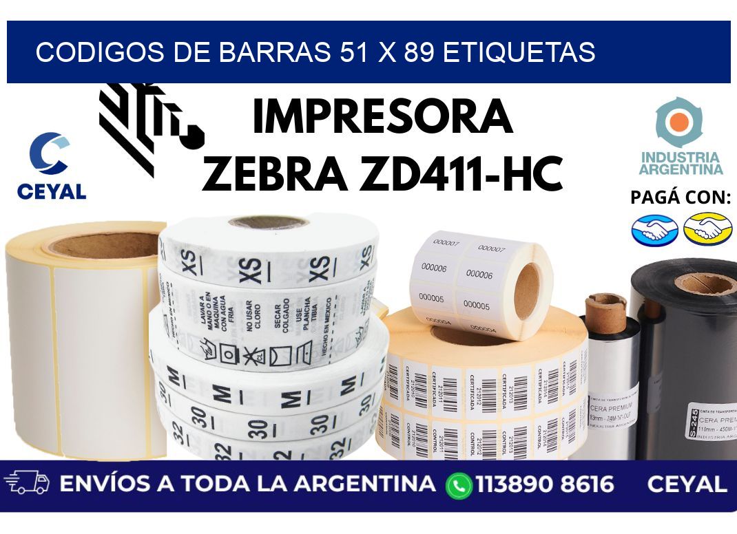 codigos de barras 51 x 89 etiquetas