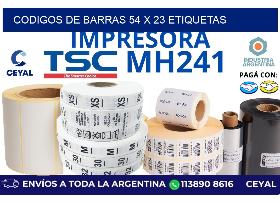 codigos de barras 54 x 23 etiquetas