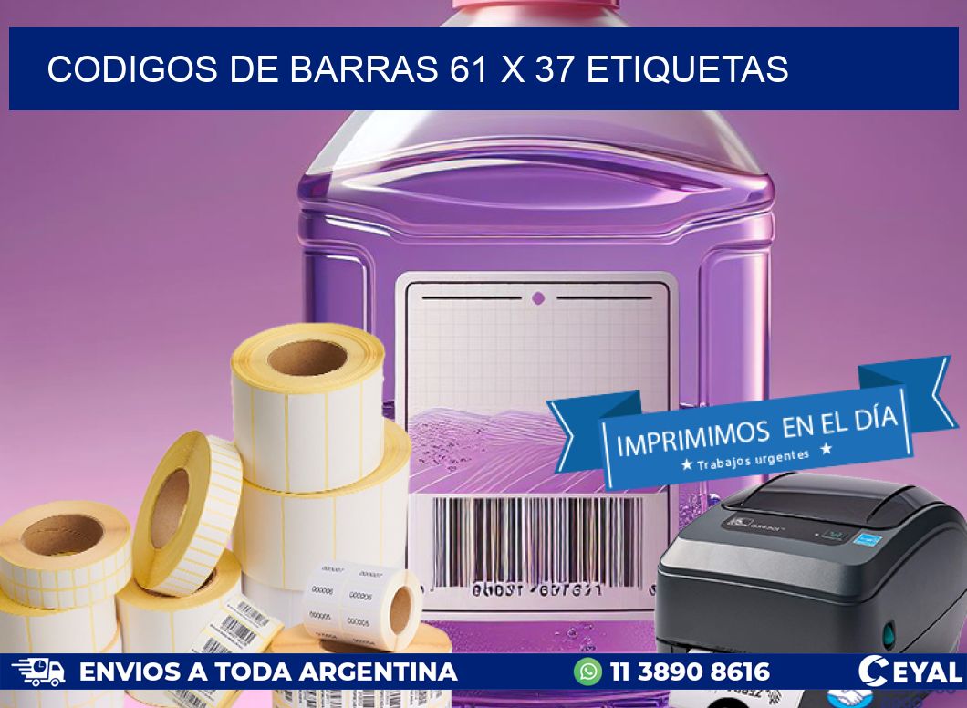 codigos de barras 61 x 37 etiquetas