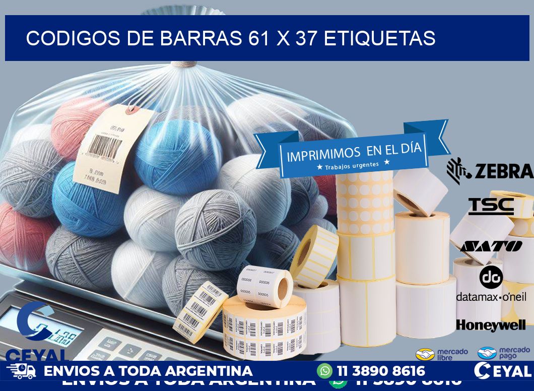 codigos de barras 61 x 37 etiquetas
