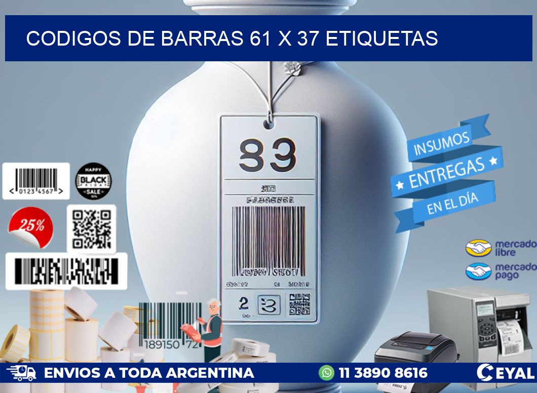 codigos de barras 61 x 37 etiquetas