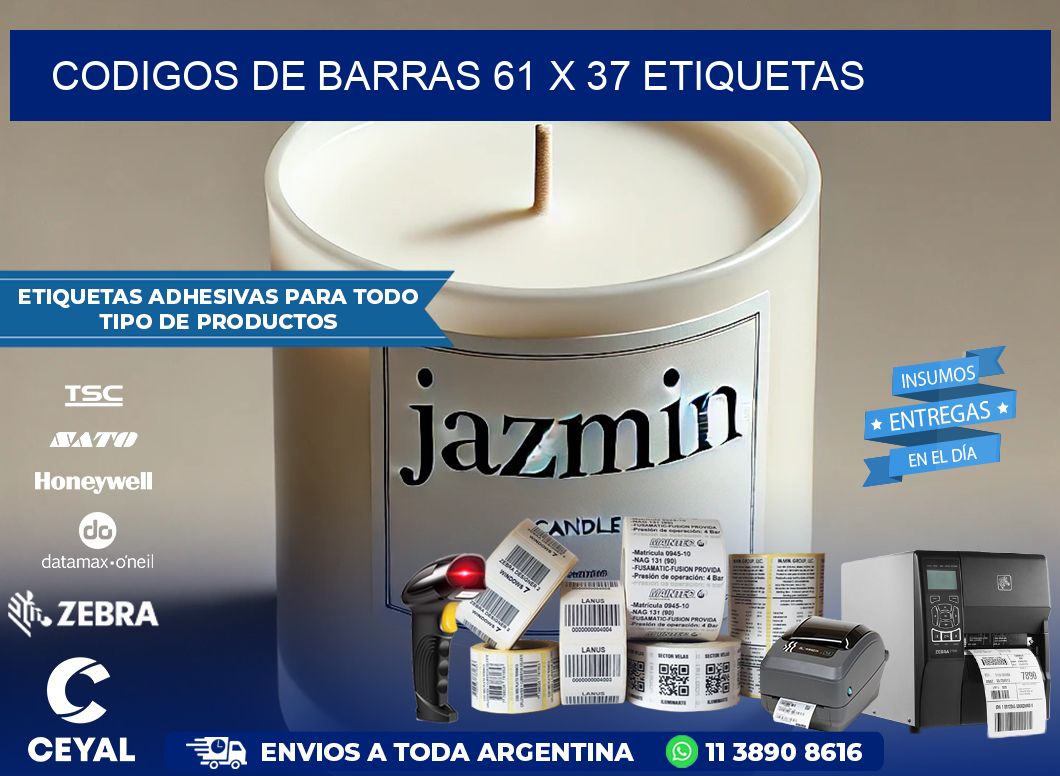 codigos de barras 61 x 37 etiquetas