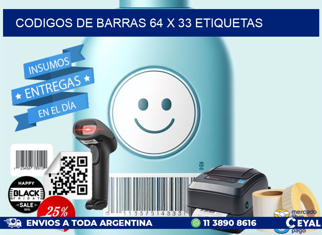 codigos de barras 64 x 33 etiquetas