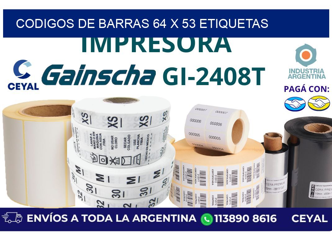 codigos de barras 64 x 53 etiquetas