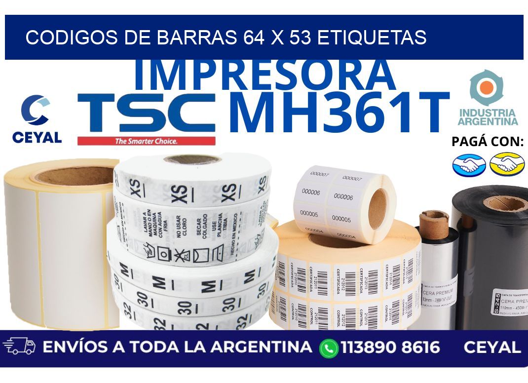 codigos de barras 64 x 53 etiquetas