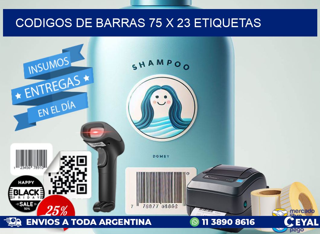 codigos de barras 75 x 23 etiquetas