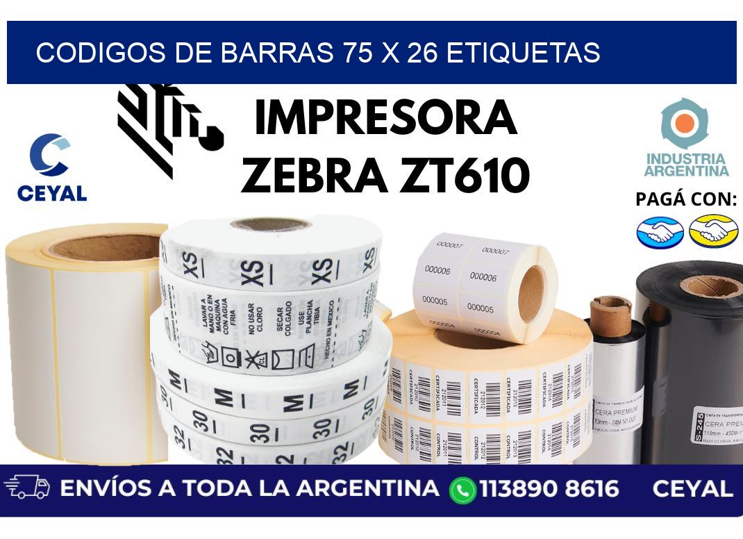 codigos de barras 75 x 26 etiquetas