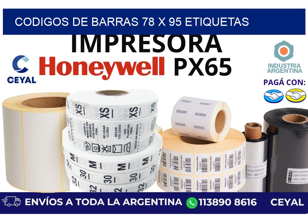 codigos de barras 78 x 95 etiquetas