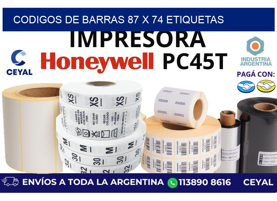 codigos de barras 87 x 74 etiquetas