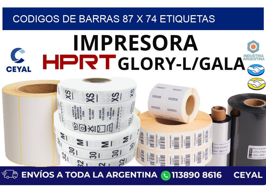 codigos de barras 87 x 74 etiquetas