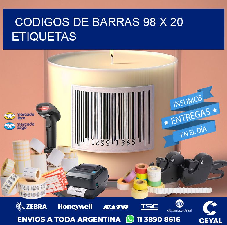 codigos de barras 98 x 20 etiquetas