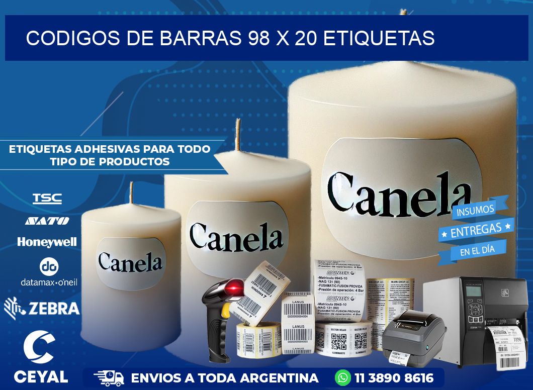 codigos de barras 98 x 20 etiquetas