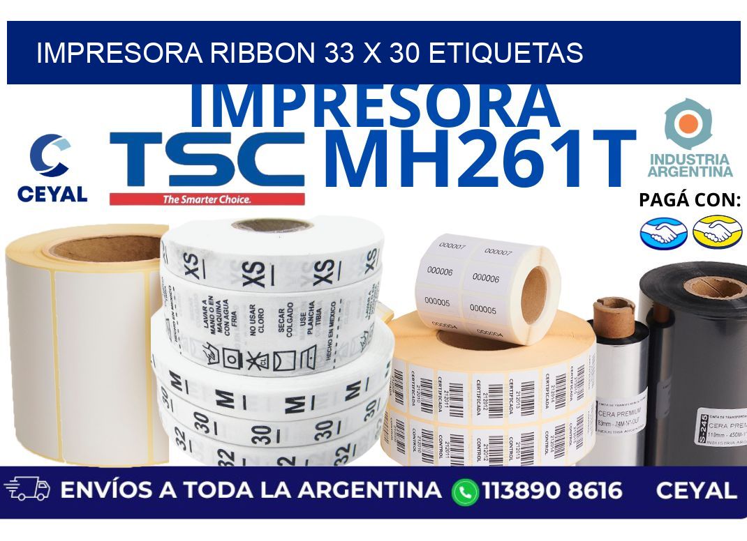 impresora ribbon 33 x 30 etiquetas