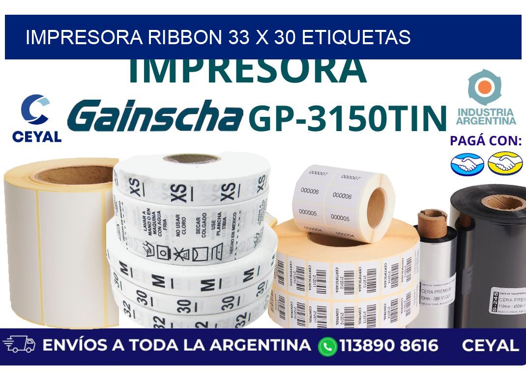 impresora ribbon 33 x 30 etiquetas