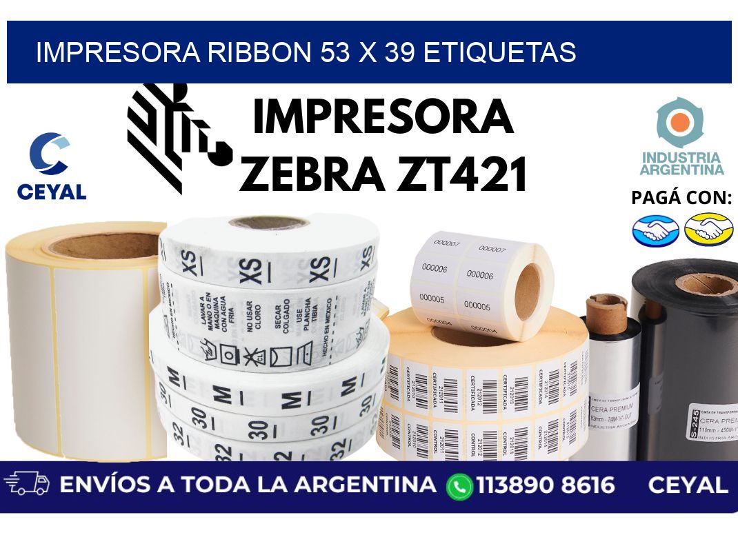 impresora ribbon 53 x 39 etiquetas
