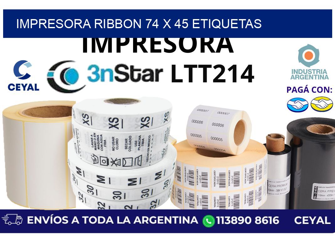 impresora ribbon 74 x 45 etiquetas