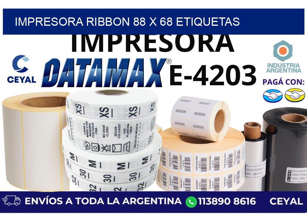 impresora ribbon 88 x 68 etiquetas