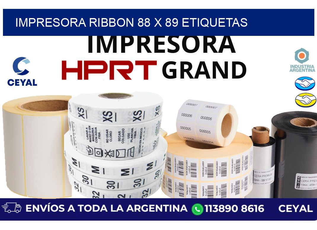 impresora ribbon 88 x 89 etiquetas